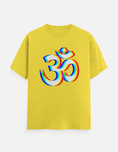 Om printed t-shirt yellow